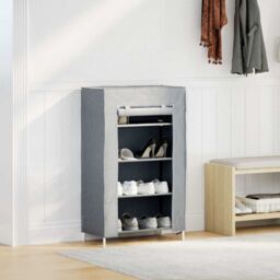 Berkfield Home Shoe Cabinet Grey 60.5x30x97 cm Non-woven Fabric - thumbnail 3