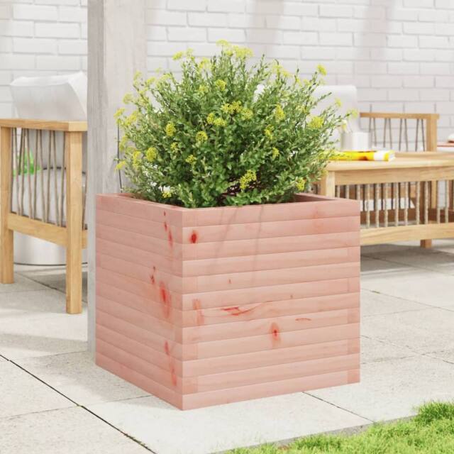 Berkfield Home Decorative Garden Planter 50x50x45.5 cm Solid Wood Douglas in Natural