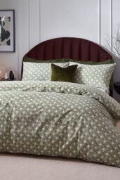 HOEM Alexah Abstract Geometric Cotton Rich Duvet Cover Set in Olive - Size: King - thumbnail 2