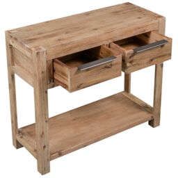 Berkfield Home Console Table 82x33x73 cm Solid Acacia Wood in Brown - Size: 82 x 33 x 73 cm - thumbnail 3