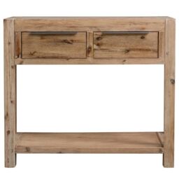 Berkfield Home Console Table 82x33x73 cm Solid Acacia Wood in Brown - Size: 82 x 33 x 73 cm - thumbnail 2