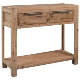 Berkfield Home Console Table 82x33x73 cm Solid Acacia Wood in Brown - Size: 82 x 33 x 73 cm - thumbnail 1