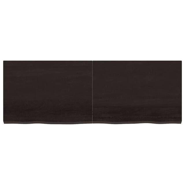 Berkfield Home Wall Shelf Dark Grey 140x50x(2-4) cm Treated Solid Wood Oak in Dark Brown - image 1
