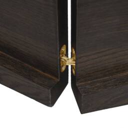 Berkfield Home Wall Shelf Dark Grey 140x50x(2-4) cm Treated Solid Wood Oak in Dark Brown - thumbnail 4