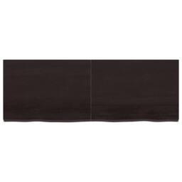 Berkfield Home Wall Shelf Dark Grey 140x50x(2-4) cm Treated Solid Wood Oak in Dark Brown - thumbnail 1