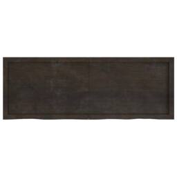 Berkfield Home Wall Shelf Dark Grey 140x50x(2-4) cm Treated Solid Wood Oak in Dark Brown - thumbnail 3