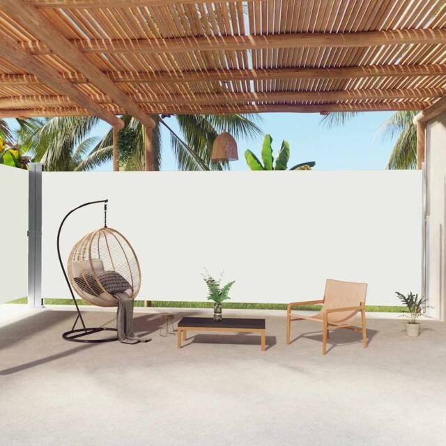 Berkfield Home Retractable Side Awning Cream 220x1000 cm in Off-White - image 1