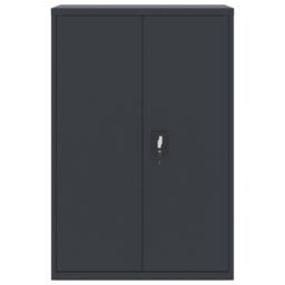 Berkfield Home File Cabinet Anthracite 90x40x140 cm Steel in Dark Grey - Size: 90 x 40 x 140 cm - thumbnail 3