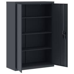 Berkfield Home File Cabinet Anthracite 90x40x140 cm Steel in Dark Grey - Size: 90 x 40 x 140 cm - thumbnail 4