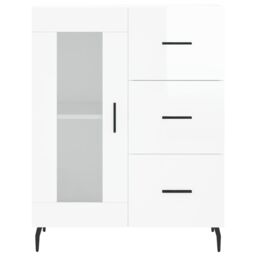 Berkfield Home Sideboard High Gloss White 69.5x34x90 cm Engineered Wood - thumbnail 5