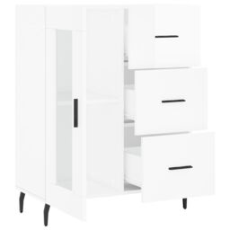 Berkfield Home Sideboard High Gloss White 69.5x34x90 cm Engineered Wood - thumbnail 6