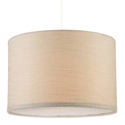 Happy Homewares Coconut Milk Textured Linen Pendant Lighting Shade with Diffuser in Beige - Size: 12 inches - thumbnail 2
