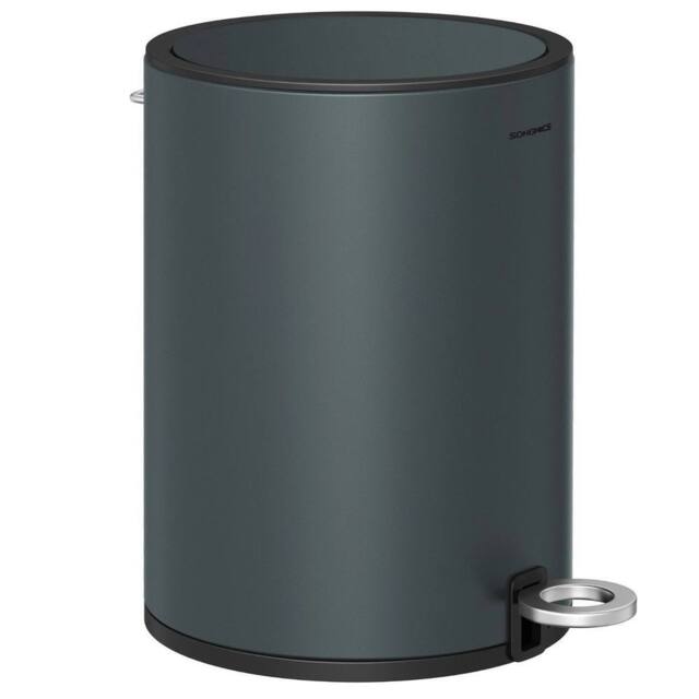 Kelvenix Grey Bathroom Bin with Lid, Toilet Bin in Dark Grey - Size: 0.6m2 - image 1