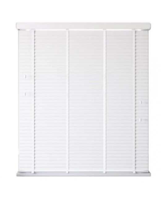 New Edge Blinds Faux Wood Venetian Blind with Tapes (120cm Drop) in White - Size: 165 cm width x 130 cm drop - image 1