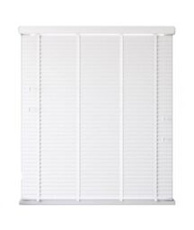 New Edge Blinds Faux Wood Venetian Blind with Tapes (120cm Drop) in White - Size: 165 cm width x 200 cm drop