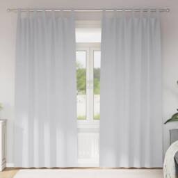 Berkfield Home Curtains with Curtains 2 pcs Pale grey 260 x 140 cm Polyester - thumbnail 2