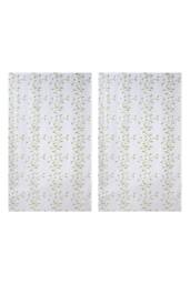 Living and Home 130cm W 2 Panels Leaf Pattern Embroidered Semi-sheer Curtains in White - Size: 240 cm - thumbnail 6