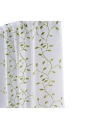 Living and Home 130cm W 2 Panels Leaf Pattern Embroidered Semi-sheer Curtains in White - Size: 240 cm - thumbnail 5