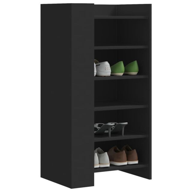Berkfield Home Shoe Cabinet Black 52x37.5x100 cm Engineered Wood - image 1