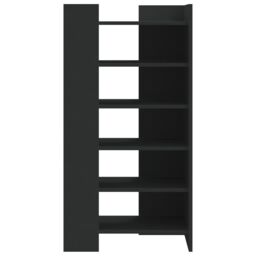 Berkfield Home Shoe Cabinet Black 52x37.5x100 cm Engineered Wood - thumbnail 4