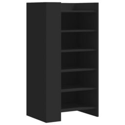 Berkfield Home Shoe Cabinet Black 52x37.5x100 cm Engineered Wood - thumbnail 2