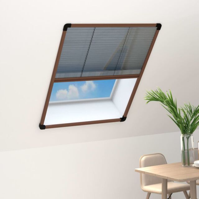 Berkfield Home Plisse Insect Screen for Windows Aluminium Brown 80x120 cm - image 1