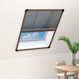 Berkfield Home Plisse Insect Screen for Windows Aluminium Brown 80x120 cm - thumbnail 1