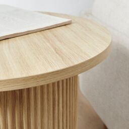 FurnitureboxUK Penrose Round Wood Effect Side Table in Light Oak - thumbnail 5