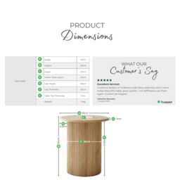 FurnitureboxUK Penrose Round Wood Effect Side Table in Light Oak - thumbnail 9