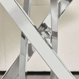 FurnitureboxUK Leonardo Square Marble Effect Glass Top Side Table With Silver Metal Starburst Legs in White - thumbnail 5