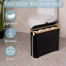 Kelvenix Toilet Paper Storage Basket in Black - thumbnail 4