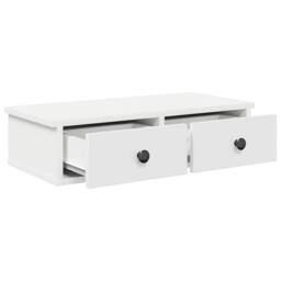 Berkfield Home Wall Shelf with Drawers White 60x25x15 cm Engineered Wood - Size: 60 x 25 x 15 cm - thumbnail 7