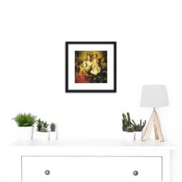 Artery8 Bosschaert Apotheosis The Virgin 8X8 Inch Square Wooden Framed Wall Art Print Picture with Mount in Black - thumbnail 2