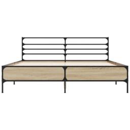 Berkfield Home Bed Frame without Mattress Sonoma Oak 160x200 cm in Brown - thumbnail 4