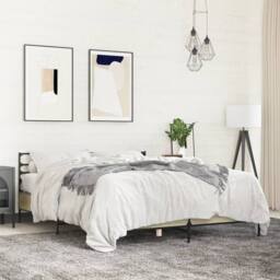 Berkfield Home Bed Frame without Mattress Sonoma Oak 160x200 cm in Brown - thumbnail 2