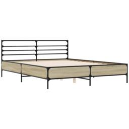 Berkfield Home Bed Frame without Mattress Sonoma Oak 160x200 cm in Brown - thumbnail 3