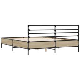 Berkfield Home Bed Frame without Mattress Sonoma Oak 160x200 cm in Brown - thumbnail 6