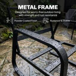 OUTSUNNY 4 Piece Garden Furniture Set, Outdoor Sofa Set, Black - thumbnail 5
