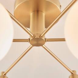 FurnitureboxUK Martha 6 Frosted Glass Globes Ceiling Light in Gold - thumbnail 6