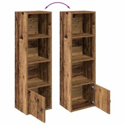 Berkfield Home Bookcase Old Wood 31x24x102 cm Engineered Wood in Brown - Size: 31 x 24 x 102 cm - thumbnail 8