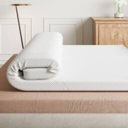 Rest Relax Visco Therapy 5cm Cool Blue Memory Foam Mattress Topper in White - Size: Small Double - thumbnail 3