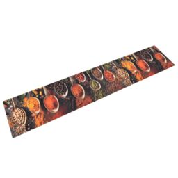Berkfield Home Kitchen Rug Washable Spoon & Spices 60x300 cm Velvet - thumbnail 1
