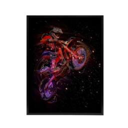 "Artery8 Electric Light Motocross Bike Framed Canvas Wall Art Print in Black - Size: W12"" x H16""" - thumbnail 1