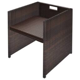 Berkfield Home 5 Piece Outdoor Dining Set with Cushions Poly Rattan Brown - thumbnail 8