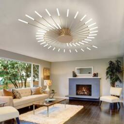 COMELY Modern LED Ceiling Light, 42 Heads Flush Ceiling Lights, Natural Light in Gold - thumbnail 8