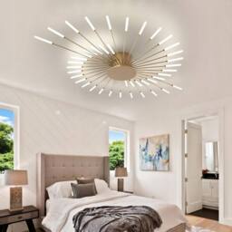 COMELY Modern LED Ceiling Light, 42 Heads Flush Ceiling Lights, Natural Light in Gold - thumbnail 9