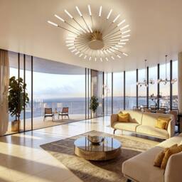 COMELY Modern LED Ceiling Light, 42 Heads Flush Ceiling Lights, Natural Light in Gold - thumbnail 2