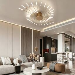 COMELY Modern LED Ceiling Light, 42 Heads Flush Ceiling Lights, Natural Light in Gold - thumbnail 6