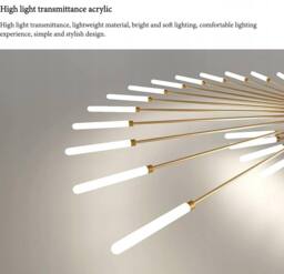 COMELY Modern LED Ceiling Light, 42 Heads Flush Ceiling Lights, Natural Light in Gold - thumbnail 4