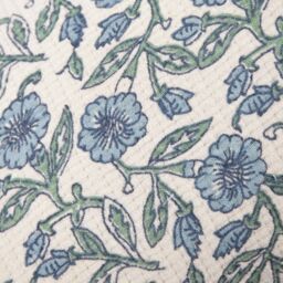 Paoletti Delphine Floral Tasselled 100% Cotton Cushion in Mid Blue - Size: 40 cm x 60 cm - thumbnail 5